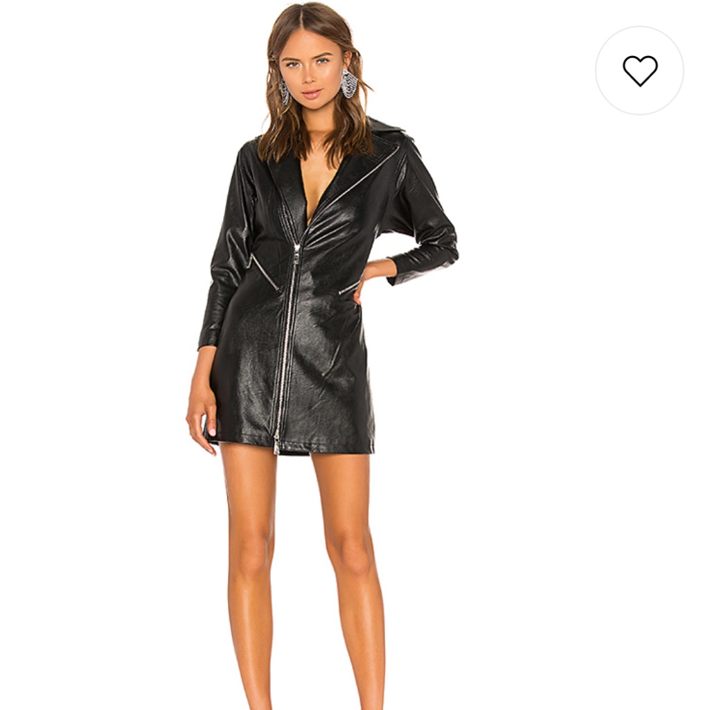 Divine Heritage Vegan Leather Dress Black Nwts Xs